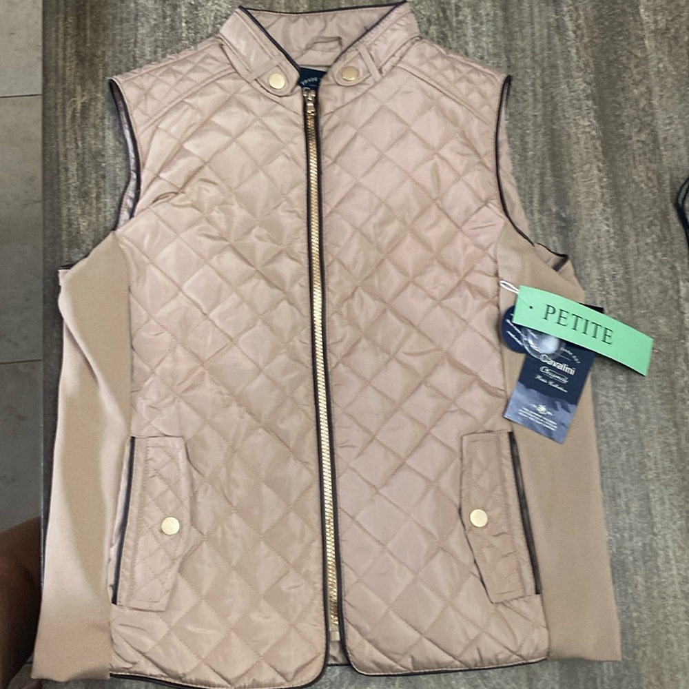 Cavalini Vegan leather Puffer Vest size Petite XL